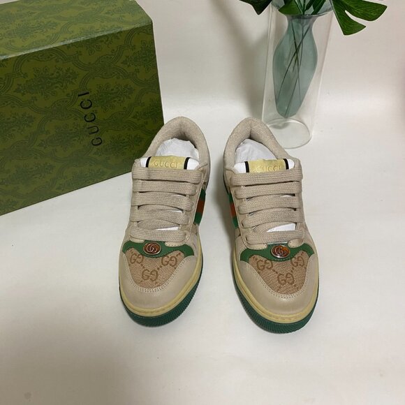 Gucci Brown Athletic Shoes with Distressed Finish🍒🍒🍒 - Picture 6 of 10